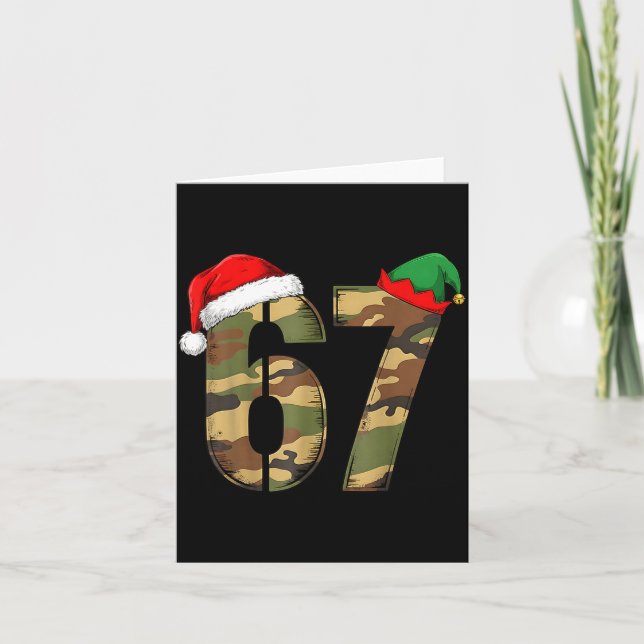 67 Hunting Camo Six Seven 6 7 Meme Camouflage 67 C Card (Front)