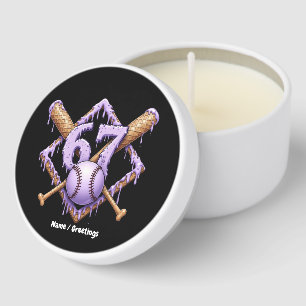 67 Ice Cream Drip Baseball Meme Funny Retro Sport Mini Candle Favors