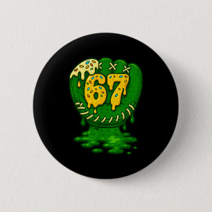 67 Ice Cream Drip Funny Six Seven Baseball Button