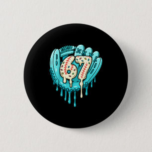 67 Ice Cream Drip Funny Six Seven Baseball Button