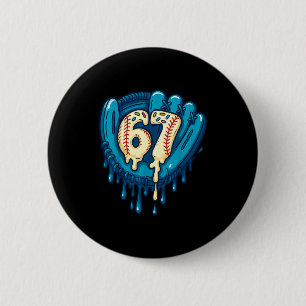 67 Ice Cream Drip Funny Six Seven Baseball Button