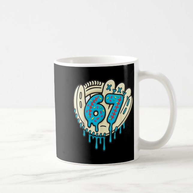 67 Ice Cream Drip Funny Six Seven Baseball  Coffee Mug (Right)