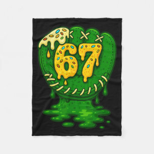 67 Ice Cream Drip Funny Six Seven Baseball  Fleece Blanket