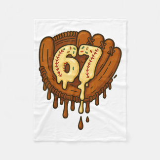 67 Ice Cream Drip Funny Six Seven Baseball Fleece Blanket