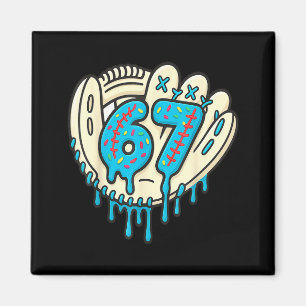 67 Ice Cream Drip Funny Six Seven Baseball  Magnet