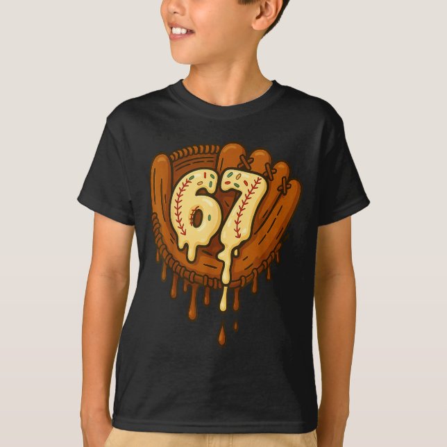 67 Ice Cream Drip Funny Six Seven Baseball  T-Shirt (Front)