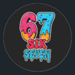 67 Ice Cream Drip Funny Six Seven Gen Alpha Meme S Classic Round Sticker<br><div class="desc">67 Ice Cream Drip Funny Six Seven Gen Alpha Meme Slang</div>