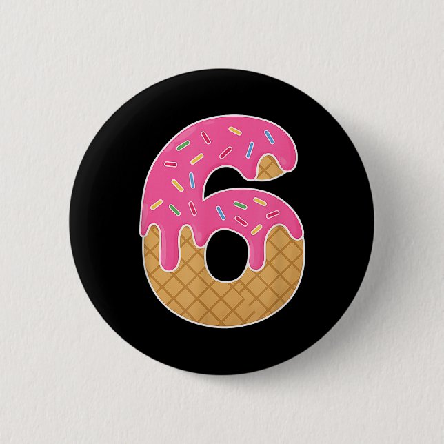67 Ice Cream Drip Meme Funny 6 7 Halloween Costume Button (Front)