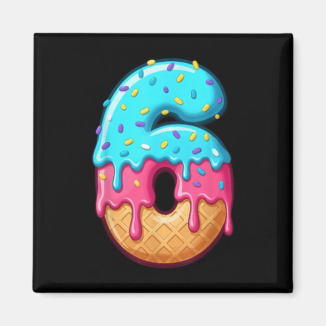 67 Ice Cream Drip Meme Funny 6 7 Halloween Costume Magnet (Front)