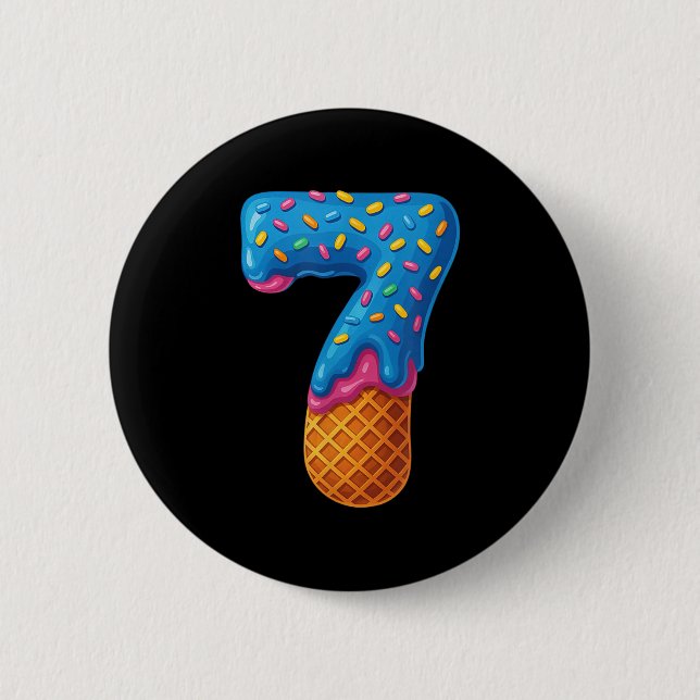 67 Ice Cream Drip Meme Funny Six Seven Gen-alpha C Button (Front)