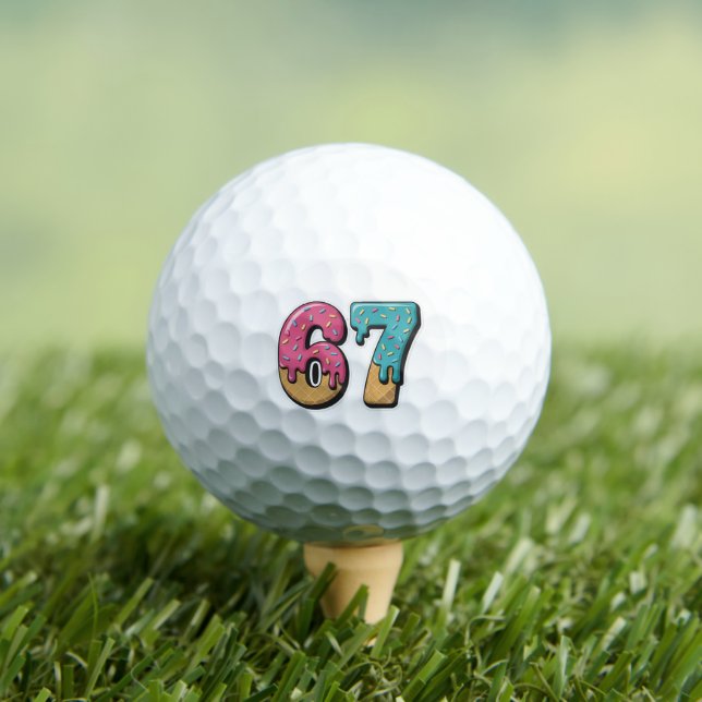 67 Ice Cream Drip Meme Funny Six Seven Gen Alpha  Golf Balls (Insitu Tee)