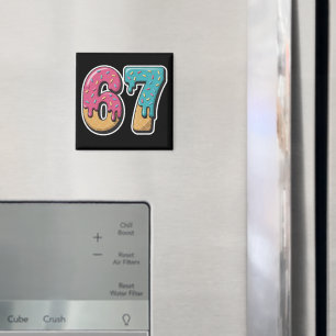 67 Ice Cream Drip Meme Funny Six Seven Gen Alpha Magnet