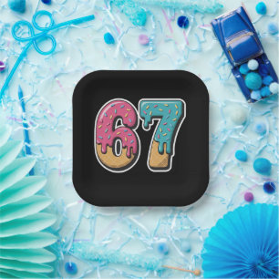 67 Ice Cream Drip Meme Funny Six Seven Gen Alpha Paper Plates