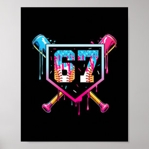 67 Ice Cream Drip Meme Funny Six Seven Gen Alpha ( Poster