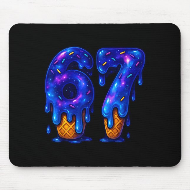 67 Ice Cream Drip Meme Funny Six Seven Gen Alpha S Mouse Pad (Front)