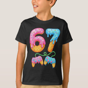 67 Ice Cream Drip Meme Gamer Six Seven Gen Alpha S T-Shirt