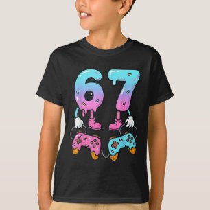 67 Ice Cream Drip Meme Gamer Six Seven Gen Alpha T-Shirt