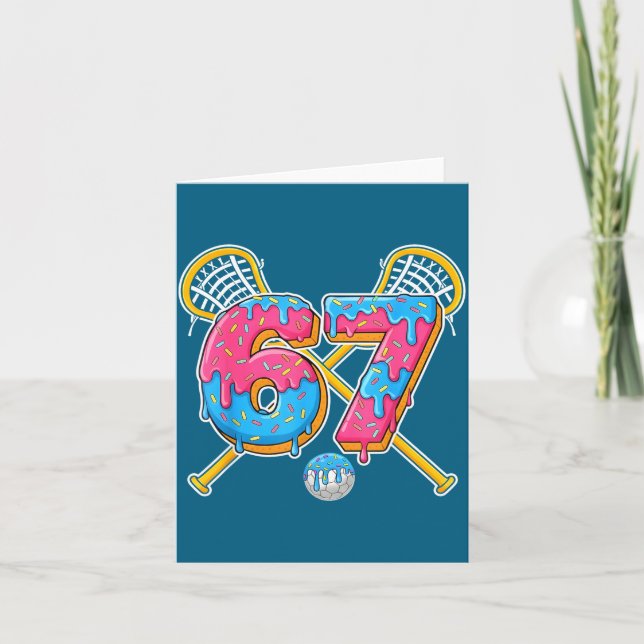 67 Ice Cream Drip Meme Gen Alpha Slang Lacrosse Sr Card (Front)