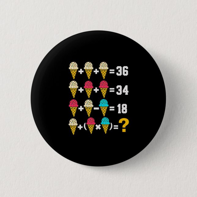 67 Ice Cream Drip Meme Order Of Operations Math Te Button (Front)