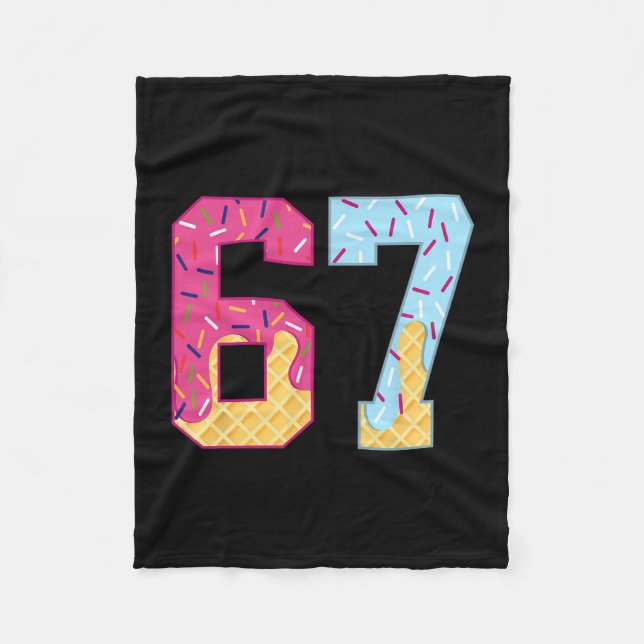 67 Ice Cream Drip Meme Six Seven Gen Alpha Slang 1 Fleece Blanket (Front)