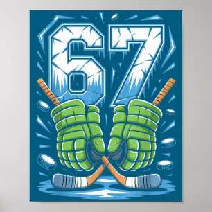 67 Ice Cream Drip Meme Six Seven Gen Alpha Slang Poster