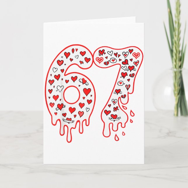 67 Ice Cream Drip Meme Six Seven Gen Alpha Valenti Card (Front)