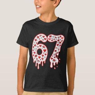 67 Ice Cream Drip Meme Six Seven Gen Alpha Valenti T-Shirt