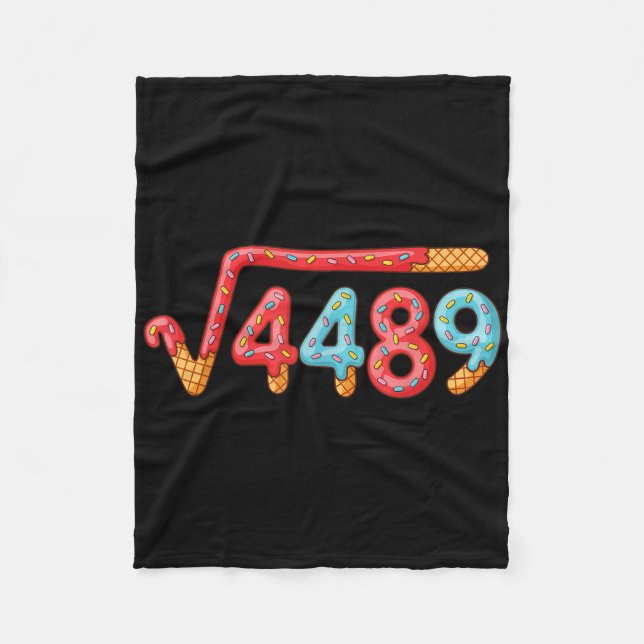 67 Ice Cream Drip Meme Square Root 4489  Fleece Blanket (Front)