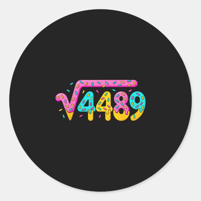 67 Ice Cream Drip Meme Square Root 4489 Slang Math Classic Round Sticker (Front)