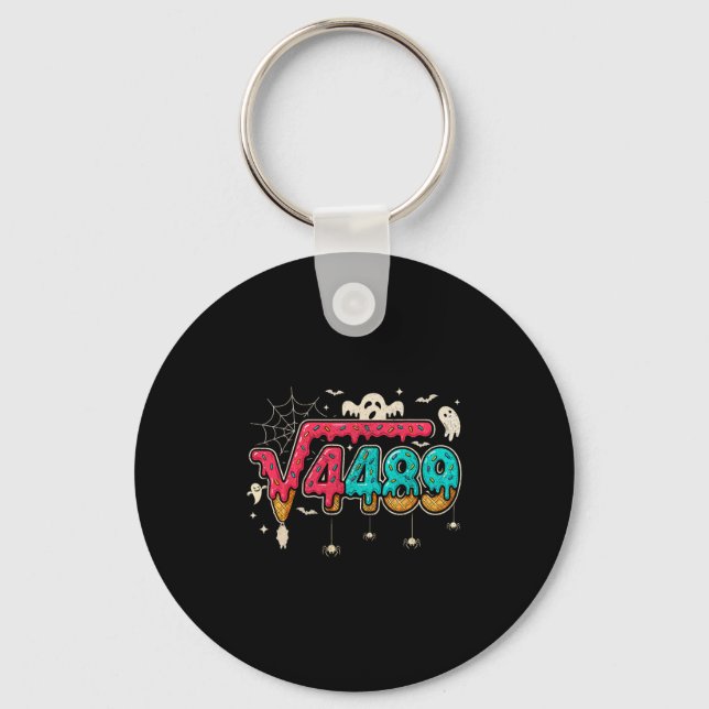 67 Ice Cream Drip Meme Square Root 4489 Slang Math Keychain (Front)