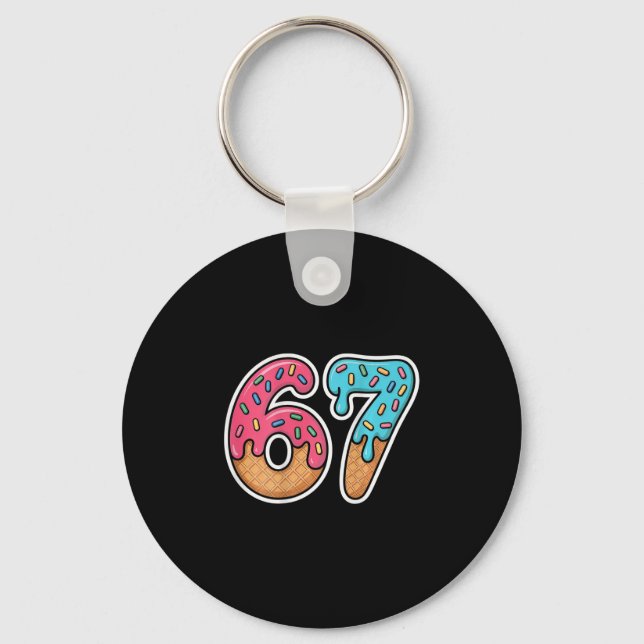 67 Ice Cream Drip (on Ck)  Keychain (Front)