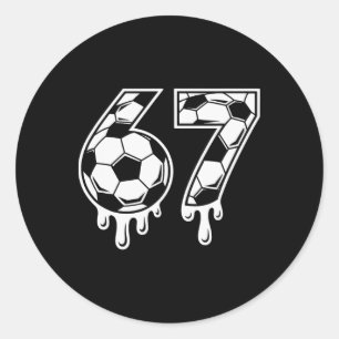 67 Ice Cream Drip Soccer Gen Alpha Six Seven Meme Classic Round Sticker