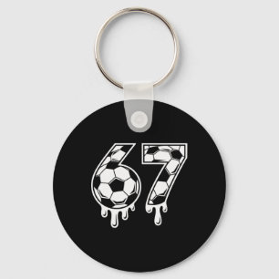 67 Ice Cream Drip Soccer Gen Alpha Six Seven Meme Keychain
