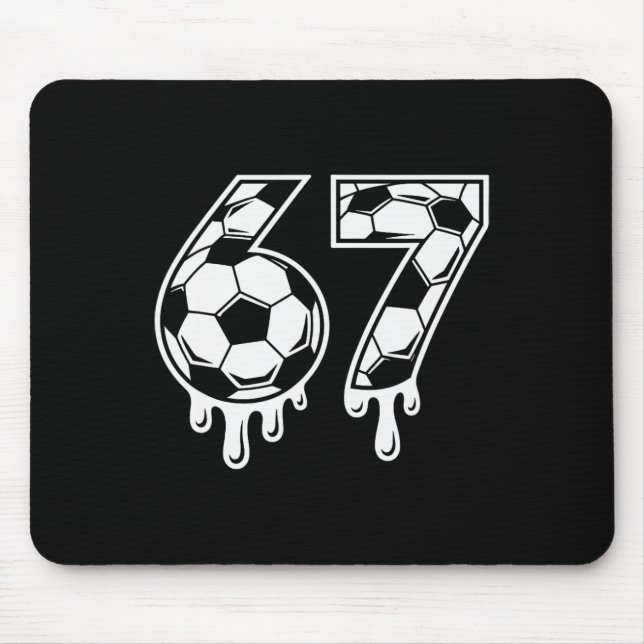 67 Ice Cream Drip Soccer Gen Alpha Six Seven Meme  Mouse Pad (Front)