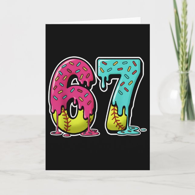 67 Ice Cream Drip Softll Gen Alpha Slang Six Seven Card (Front)