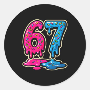 67 Ice Cream Meme Six Seven Classic Round Sticker