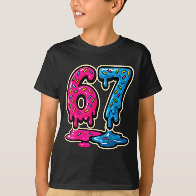 67 Ice Cream Meme Six Seven  T-Shirt (Front)