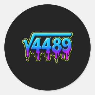 67 Ice Meme Square Root 4489 Slang Math Teacher Classic Round Sticker