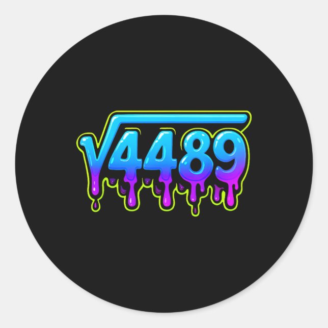 67 Ice Meme Square Root 4489 Slang Math Teacher  Classic Round Sticker (Front)
