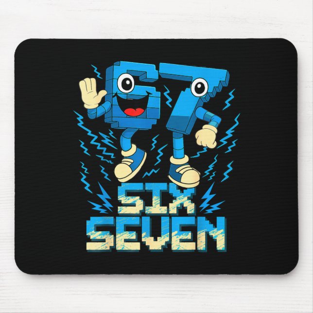 67 Italian Brainrot Six Seven 6 7 Meme Birthday De Mouse Pad (Front)