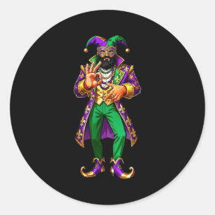 67 Jester Man Mardi Gras Six Seven Meme Gen Alpha  Classic Round Sticker