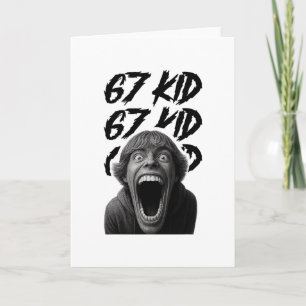 67 Kid 67 Meme Six Seven 6-7 Funny Internet Joke V Card