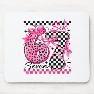 67 Leopard Checkered Six Seven Meme 6-7 Teachers Mouse Pad
