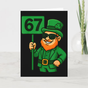 67 Leprechaun Six Seven Gen Meme Lucky Vibes St Pa Card