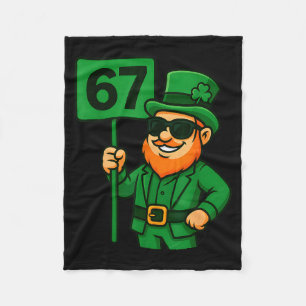67 Leprechaun Six Seven Gen Meme Lucky Vibes St Pa Fleece Blanket