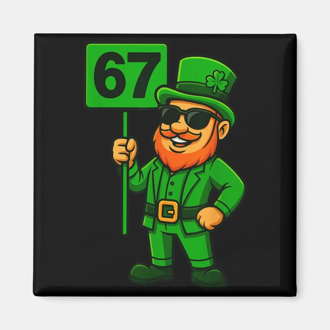 67 Leprechaun Six Seven Gen Meme Lucky Vibes St Pa Magnet (Front)