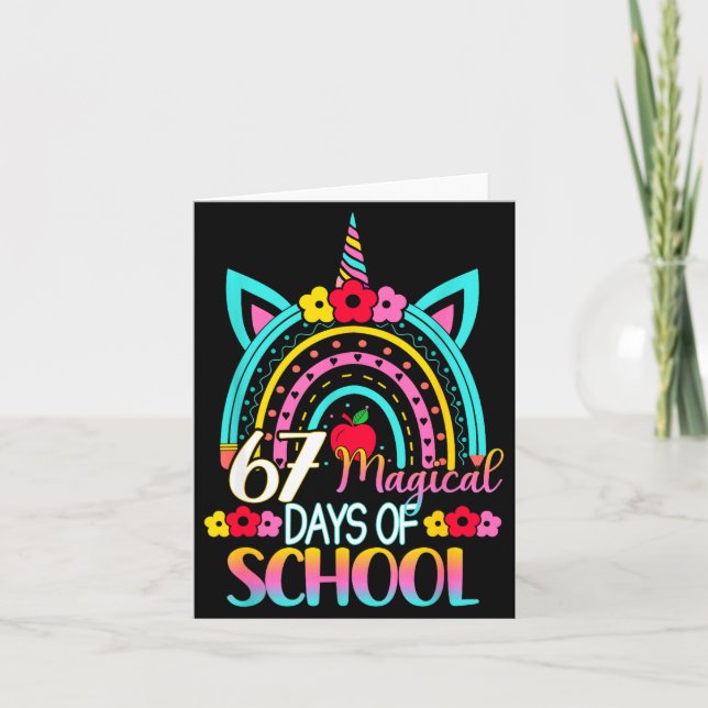 67 Magical Days Of School Meme Funny Student Teach Card (Front)