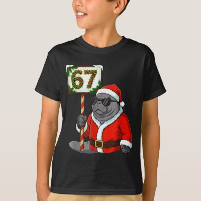 67 Manatee Christmas Six Seven Meme Brainrot Manat T-Shirt