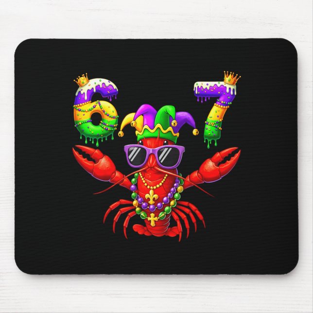 67 Mardi Gras Crawfish Beads Six Seven Carnival Bo Mouse Pad (Front)