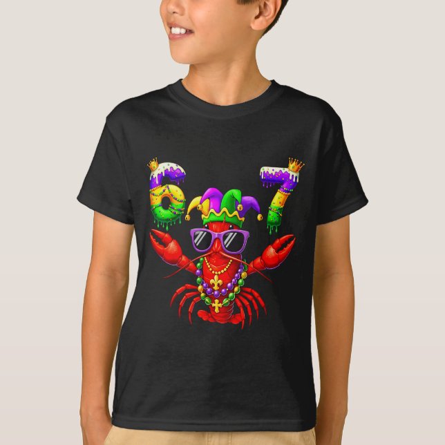 67 Mardi Gras Crawfish Beads Six Seven Carnival Bo T-Shirt (Front)